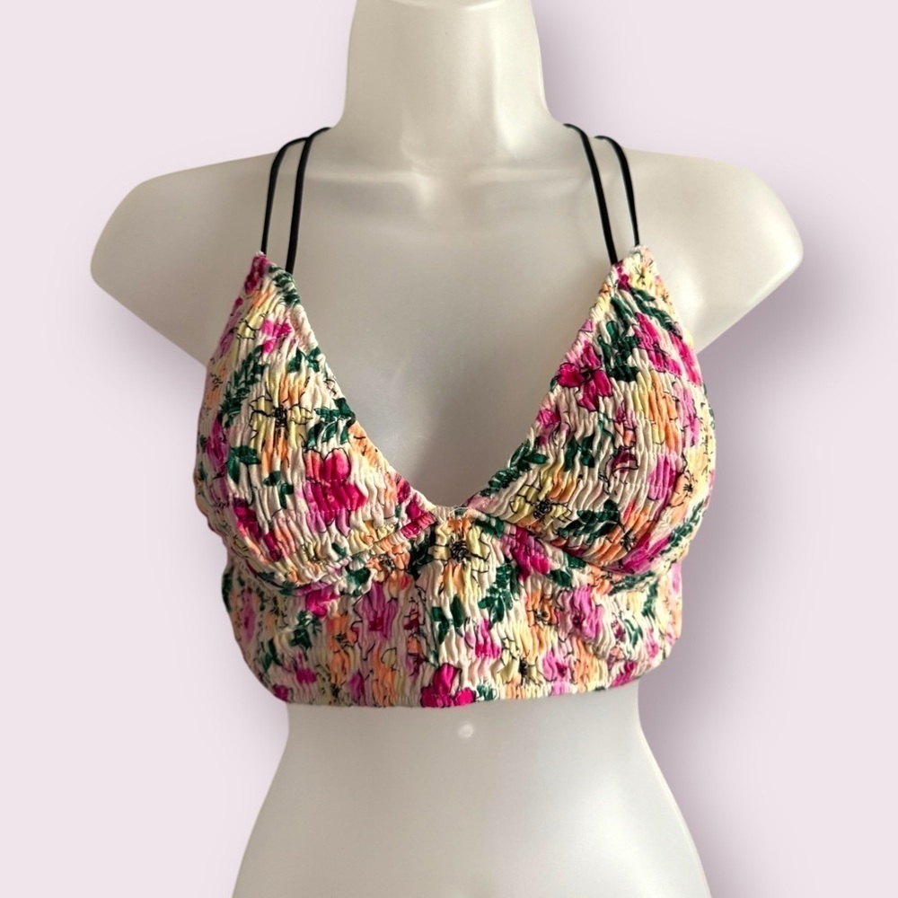 PINK Victoria’s Secret Floral Bralette Multicolor Wireless Size M